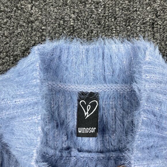 Windsor Pullover Long Sleeve Sweatshirt Fluffy Front Tie Crop Womens Size Small - Picture 5 of 5